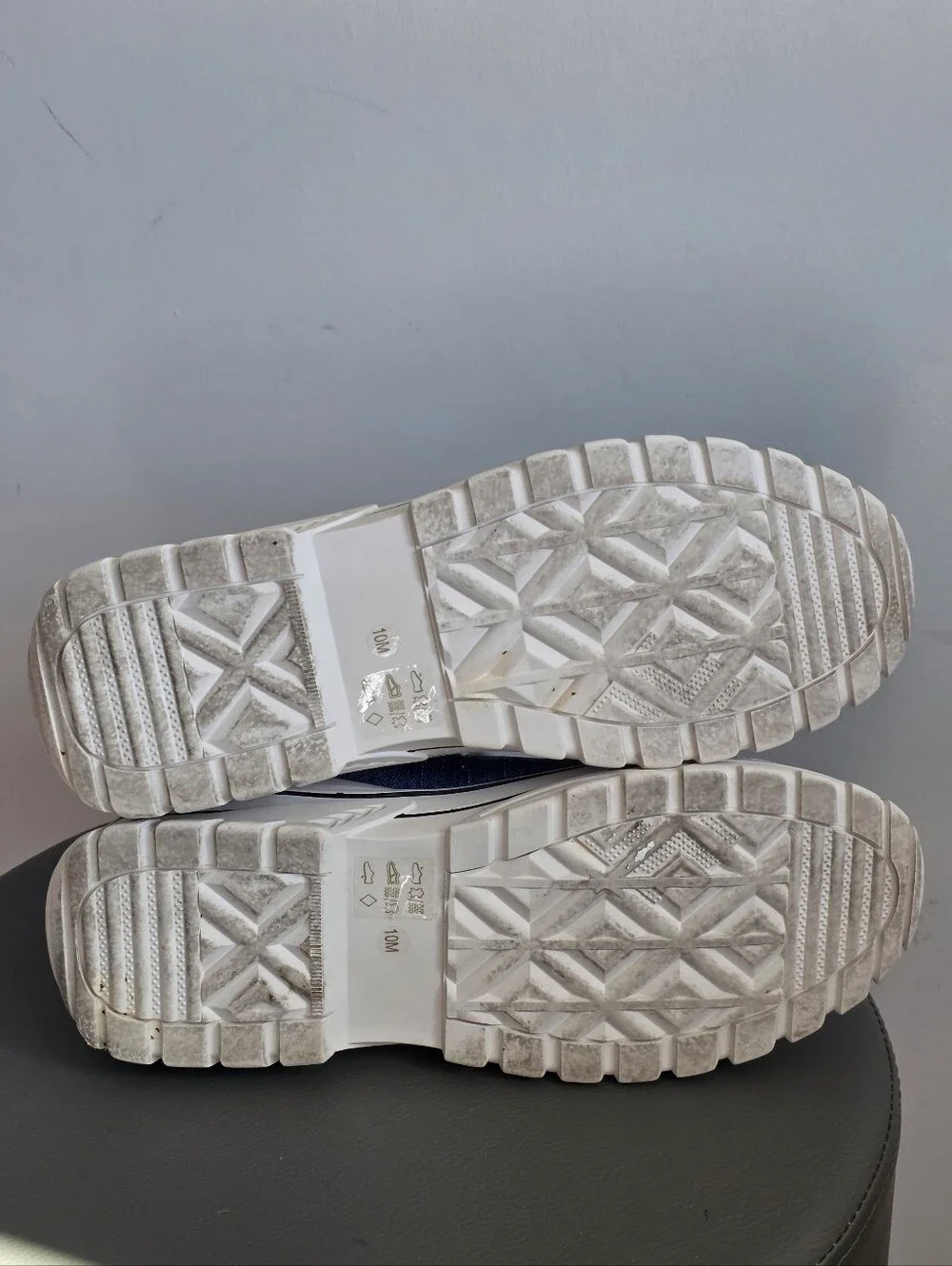 Wishbone Denim Platform High Top Sneakers Chunky Lug Sole Blue Jean Lace Up 10 - Picture 5 of 11